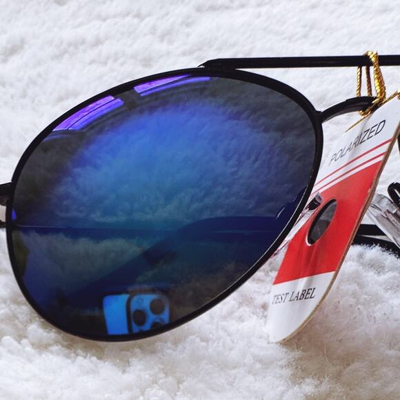 Freya Blue w/Black Rim Mirrored Sunglasses - Picture 3 of 15